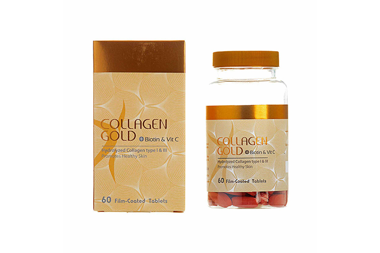 قرص روکش دار کلاژن گلد + بیوتین و ویتامین سی آدریان